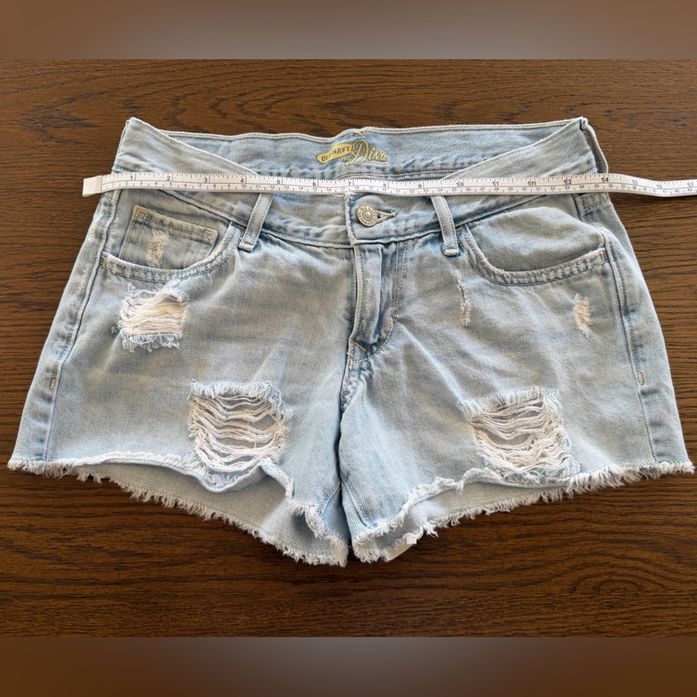 Old Navy Light Blue Distressed Denim Shorts